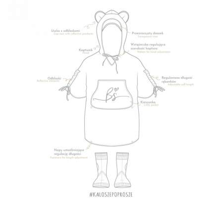 Pelerina de Ploaie pentru Copii, Poncho pentru ploaie 1,5-8 ani – Happy Bear dark [17]