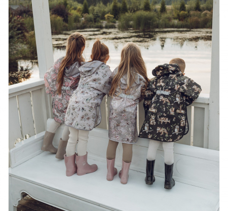 Pelerina de Ploaie pentru Copii, Poncho pentru ploaie 1,5-8 ani – Animals Garden Dark [6]