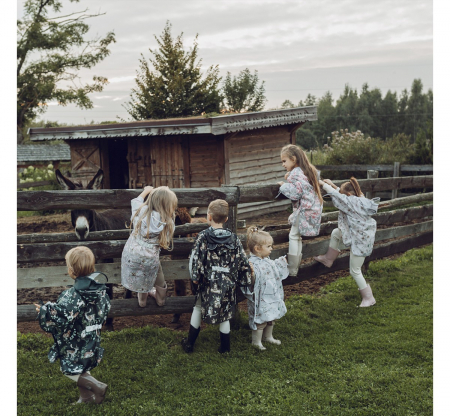 Pelerina de Ploaie pentru Copii, Poncho pentru ploaie 1,5-8 ani – Animals Garden Dark [11]