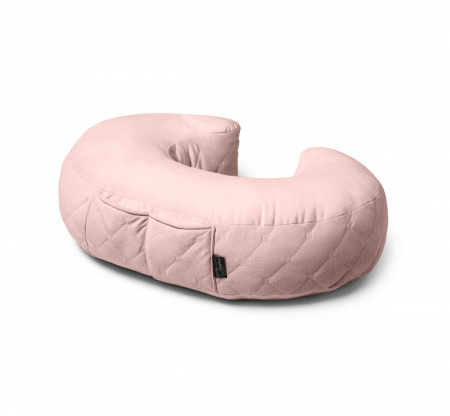 Perne pentru alaptare - Perna pentru gravide si alaptare, catifea si umplutura antialergică, Big cu buzunare, Sepia Rose, BabySteps