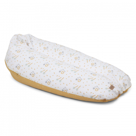 Perne pentru alaptare - Perna pentru gravide si alaptare, husa detasabila din bumbac 100%, 190 cm, Nairobi Mustard