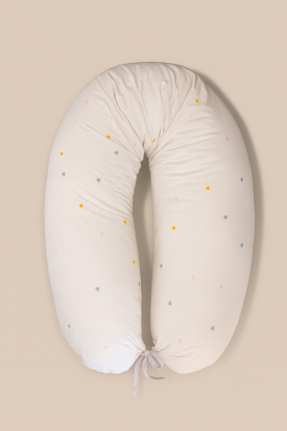 Perne pentru alaptare - Perna pentru gravide si alaptare, husa detasabila din bumbac 100% si umplutura antialergică BabySoft®, Airy Bej, Amy