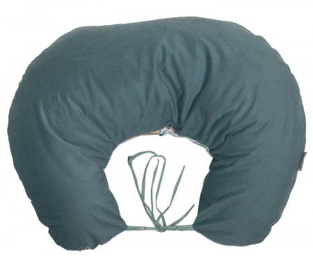 Perna pentru gravide si alaptare, husa detasabila cu fata dubla, bumbac si catifea, si umplutura antialergică BabySoft®, Teddy Khaki, Amy [5]