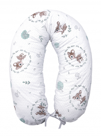 Perne pentru alaptare - Perna pentru gravide si alaptare, husa detasabila din bumbac 100% si umplutura antialergică BabySoft®, Caprioara mica, Amy