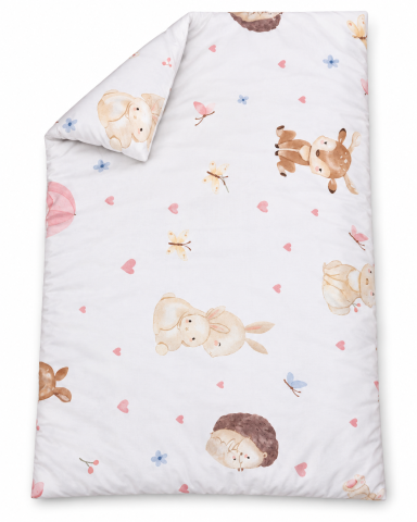 Pilote - Pilotă Copii Satin 140x100cm – Colecția Iepuraș și Arici, Față Dublă, Umplutură BabySoft