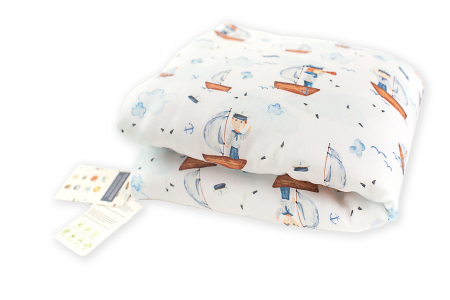 Oktató játékok - Pilota pentru copii Nature Bamboo by Amy din bambus si umplutura hipoalergenica BabySoft, Marin, 70x65cm