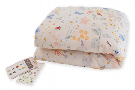 Oktató játékok - Pilota pentru copii Nature Bamboo by Amy din bambus si umplutura hipoalergenica BabySoft, Lunca Bej, 70x65cm