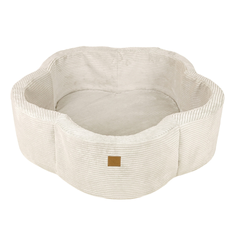 Piscină cu bile MeowBaby® Vanilla Blush – Aesthetic Vanilla Flower, spumă moale, ecru, 200 bile incluse [1]