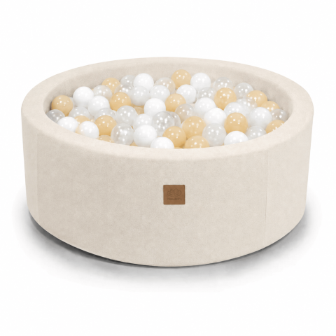 Piscină cu Bile Outzy MeowBaby 90x30cm Bej (Oat Blush Beige) – 200 Bile Incluse (Culoare la Alegere), Husă Detașabilă Lavabilă, Interior/Exterior [2]