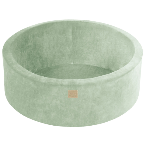 Piscină cu bile rotundă MeowBaby® Velvet sage Olive 90x30 cm, cu 200 bile: Roz Pastel / Roz Deschis / Mint / Baby Blue [1]
