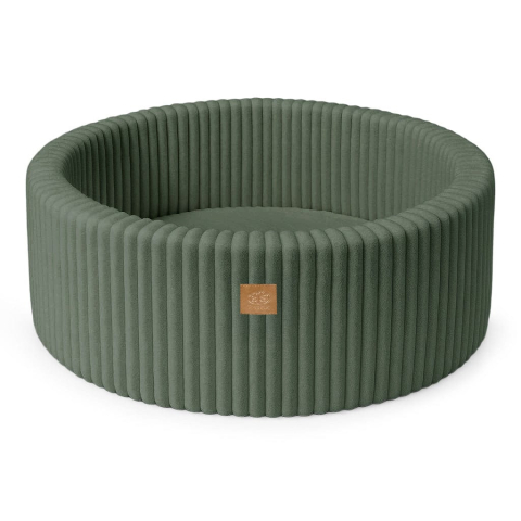 Piscina uscata cu 200 de bile 7cm MeowBaby® Churros, 90x30 cm, Premium Velur reiat / corduroy Olive Sage Green [3]