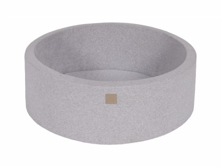 Piscina uscata cu 200 de bile (Galben, Rosu, Verde, Portocaliu, Blue) MeowBaby®, Happy Friends, 90x30 cm, Gri deschis [4]