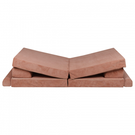 Playset Modular Canapea Premium Velur reiat / corduroy spuma – Caramiziu [5]