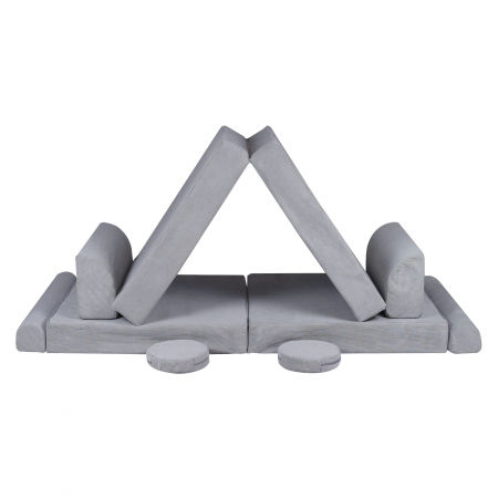 Playset Modular Canapea Premium Velur reiat / corduroy  spuma – Gri [7]