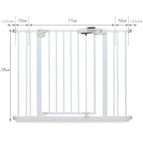 Poartă de siguranță Kidwell Guarda 75–104 cm – protecție sigură pentru copii, fără găurire [10]