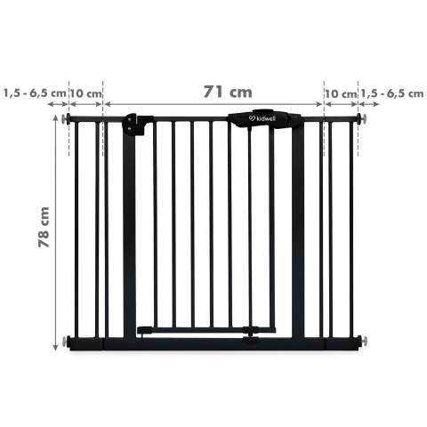 Poartă de siguranță Kidwell Guarda 75–104 cm – protecție sigură pentru copii, fără găurire [6]