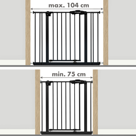 Poartă de siguranță Kidwell Guarda 75–104 cm – protecție sigură pentru copii, fără găurire [8]