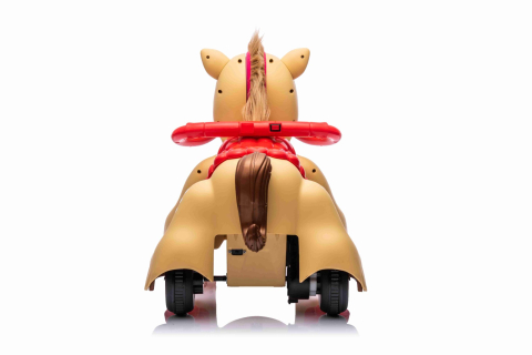 Ponei electric pentru copii 12V, cu lumini și muzică, culoare maro [1]