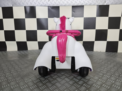 Ponei electric pentru copii Unicorn 12V, cu lumini și muzică, alb [5]
