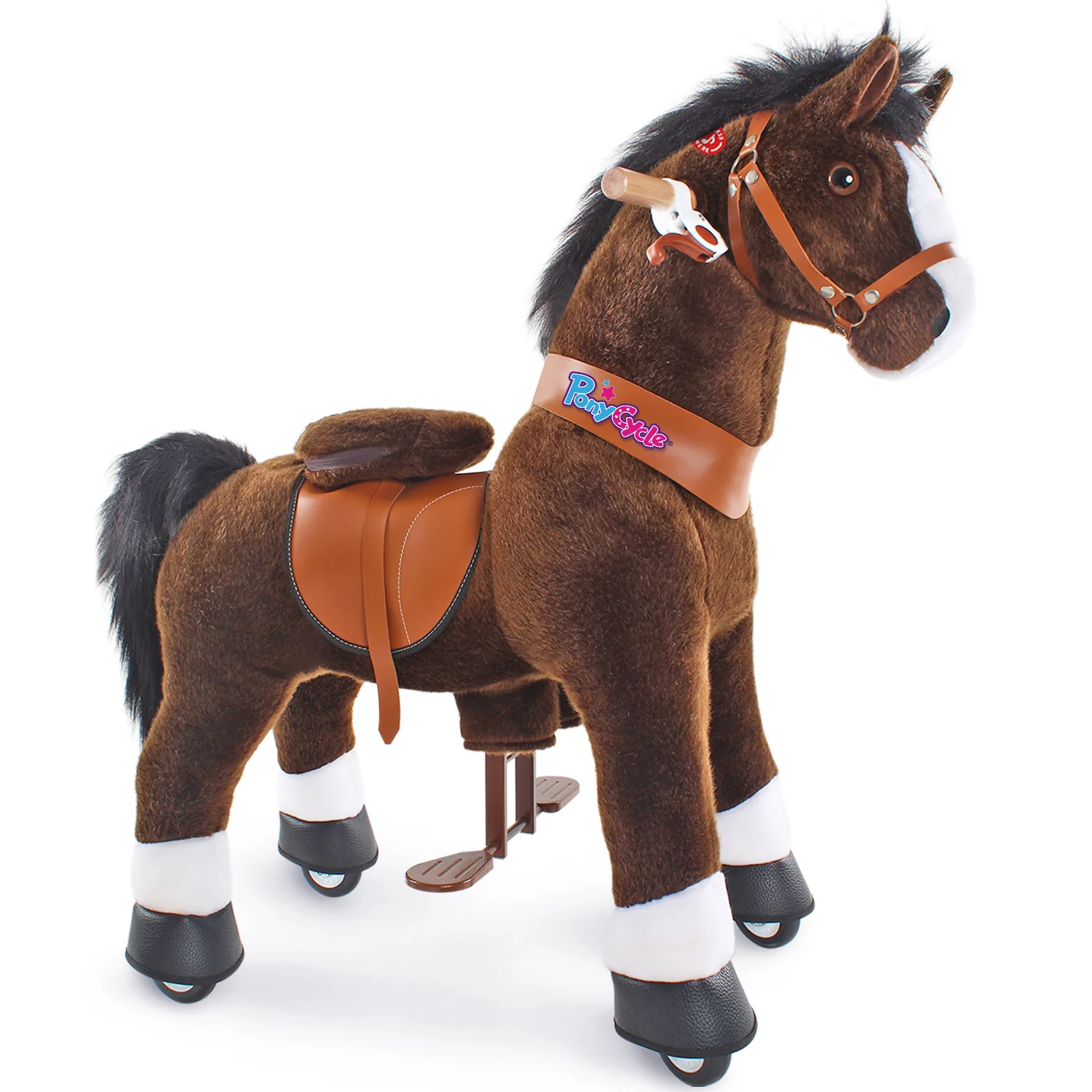 Premergator & ride-on - PonyCycle Model U Cal Maro Ciocolatiu - Ponei Ride-On pentru Copii, 3-4 ani, Size 3, maxim 25 kg