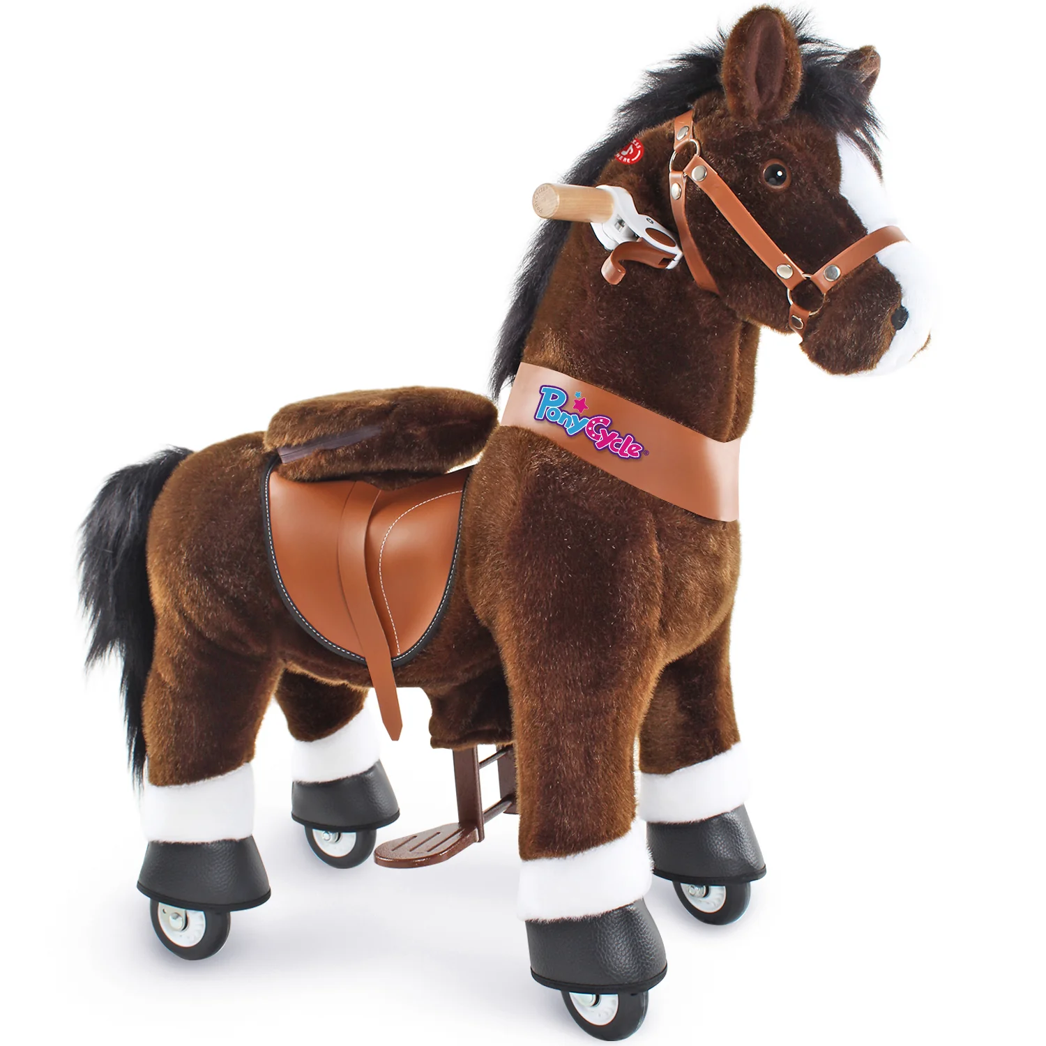 Premergator & ride-on - PonyCycle Model U Cal Maro Ciocolatiu - Ponei Ride-On pentru Copii, 3-4 ani, Size 3, maxim 25 kg