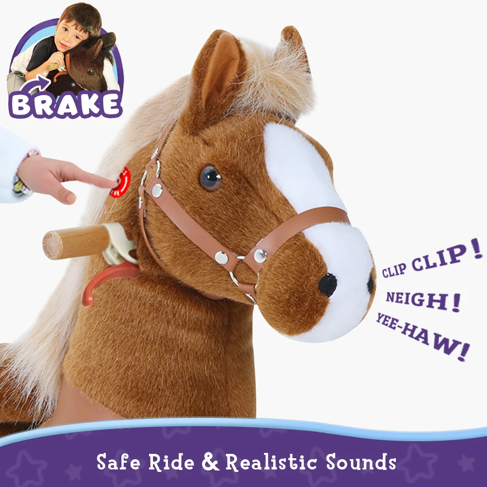 PonyCycle Model U Cal Maro - Ponei Ride-On pentru Copii, 3-4 ani, Size 3, maxim 25 kg [1]