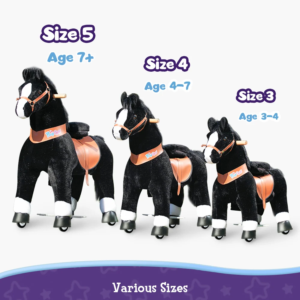 PonyCycle Model U Cal Negru - Ponei Ride-On pentru Copii, 3-4 ani, Size 3, maxim 25 kg [5]