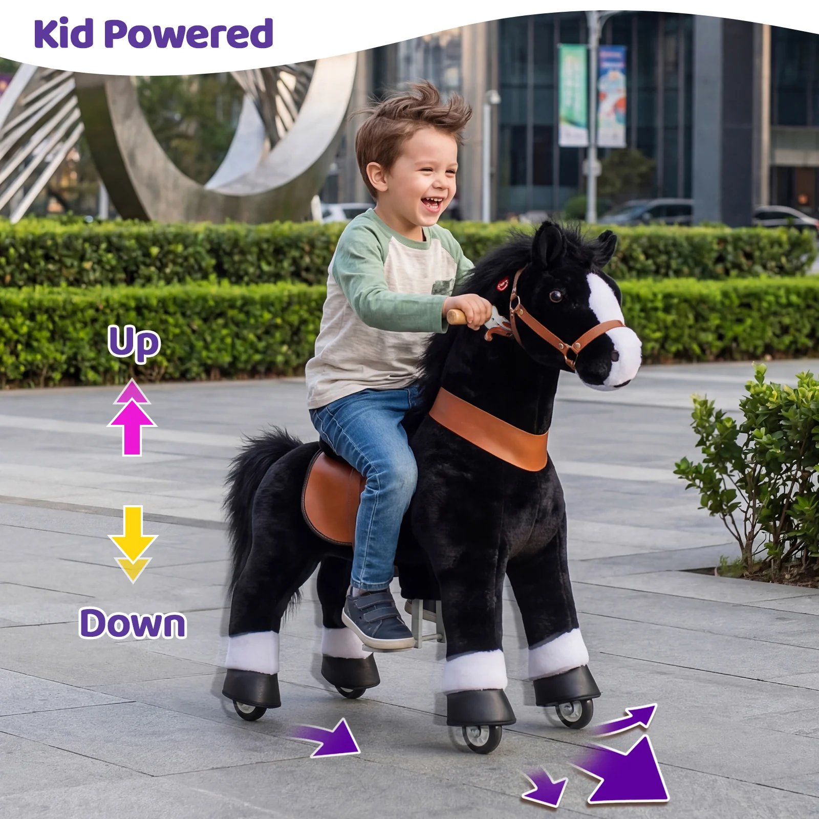 PonyCycle Model U Cal Negru - Ponei Ride-On pentru Copii, 3-4 ani, Size 3, maxim 25 kg [4]