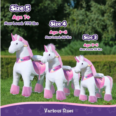 PonyCycle Model U Unicorn Roz - Ponei Ride-On pentru Copii, 3-4 ani, Size 3, maxim 25 kg [6]