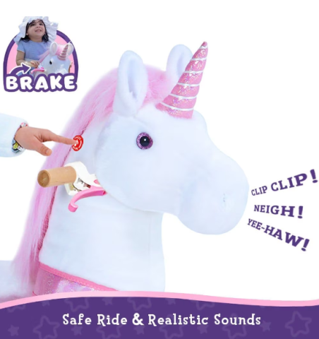 PonyCycle Model U Unicorn Roz - Ponei Ride-On pentru Copii, 3-4 ani, Size 3, maxim 25 kg [7]