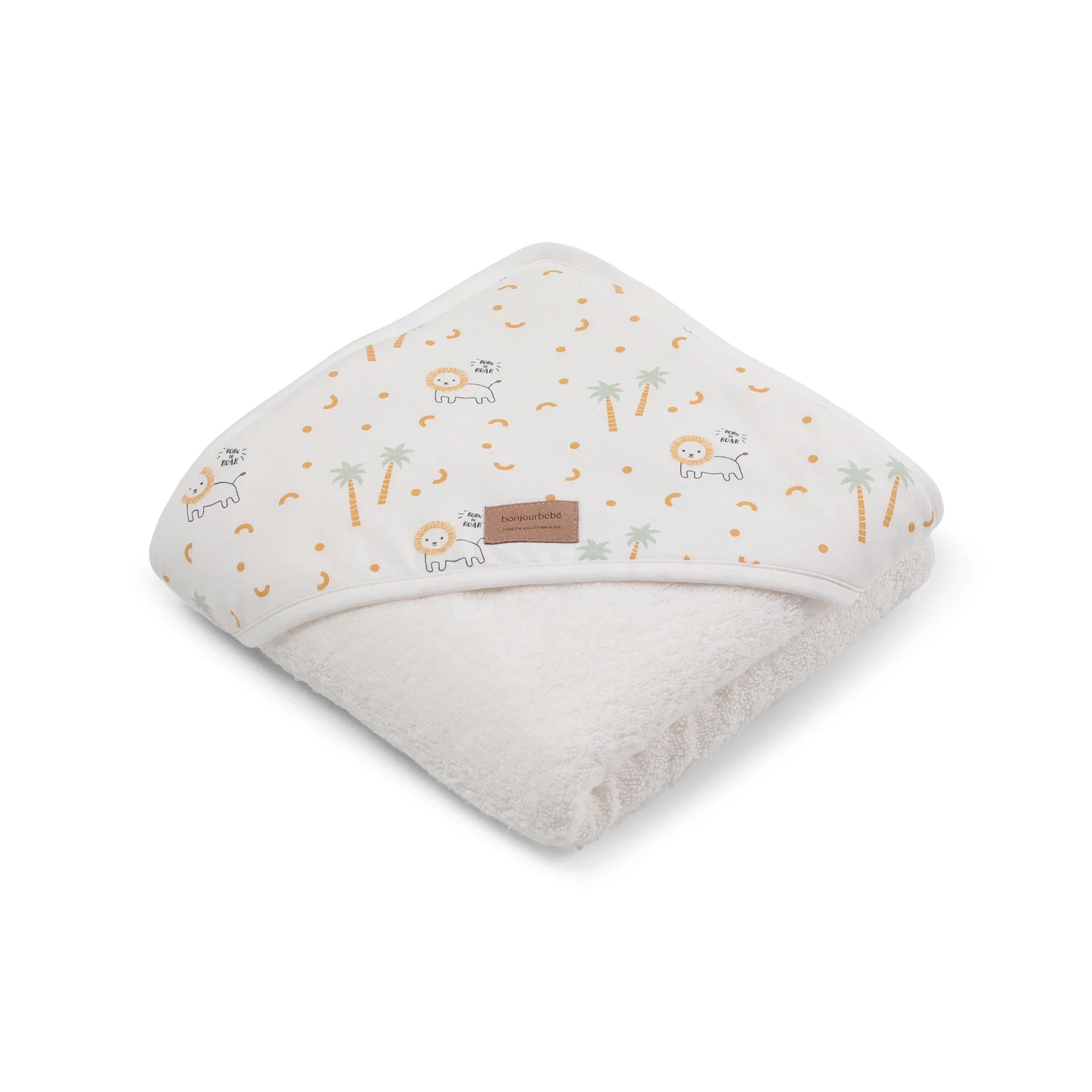 Ingrijire si igiena - Prosop baie cu glugă bebeluși 0-5 ani – bumbac certificat OEKO-TEX®, 100x100 cm, Nairobi Mustard
