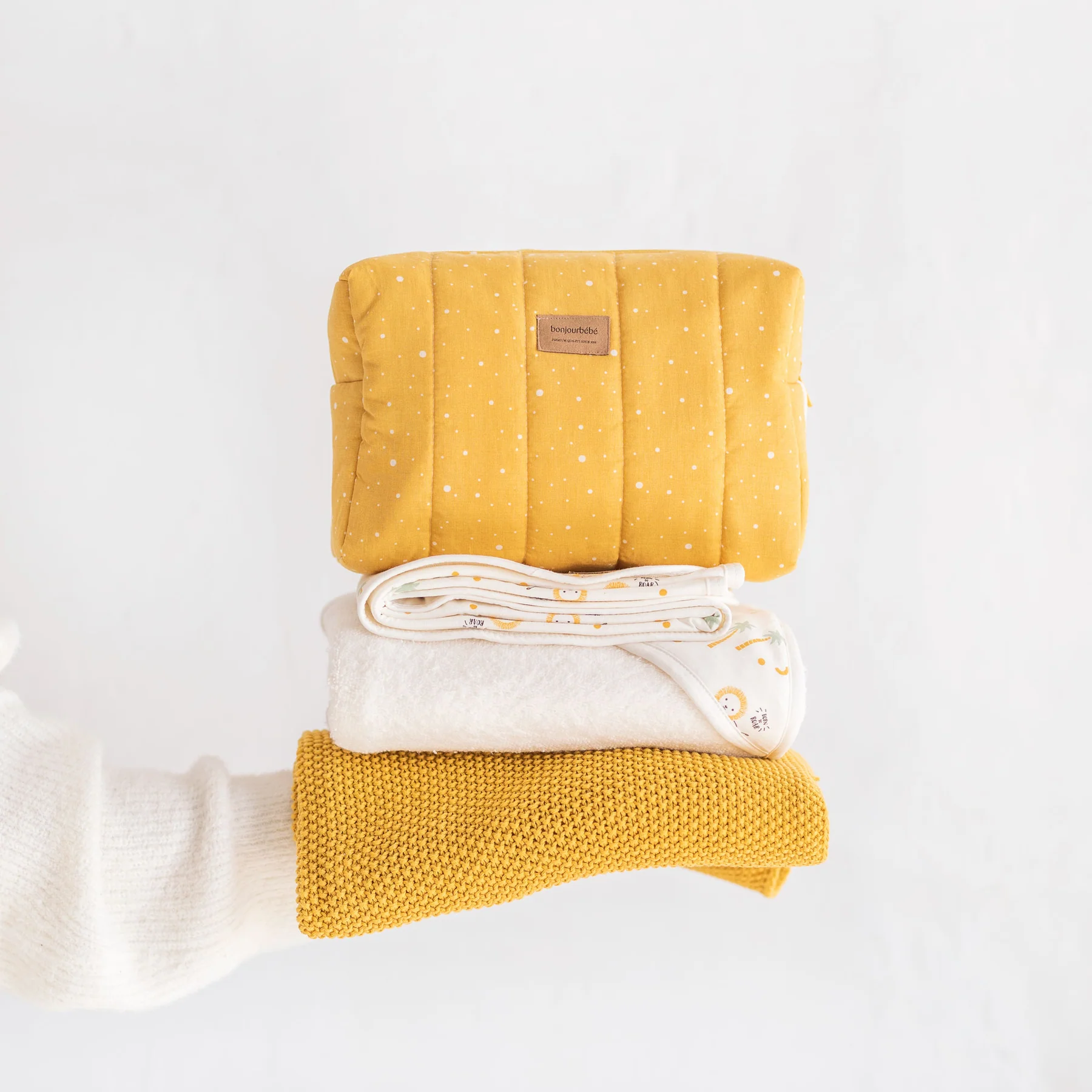 Prosop baie cu glugă bebeluși 0-5 ani – bumbac certificat OEKO-TEX®, 100x100 cm, Nairobi Mustard [2]