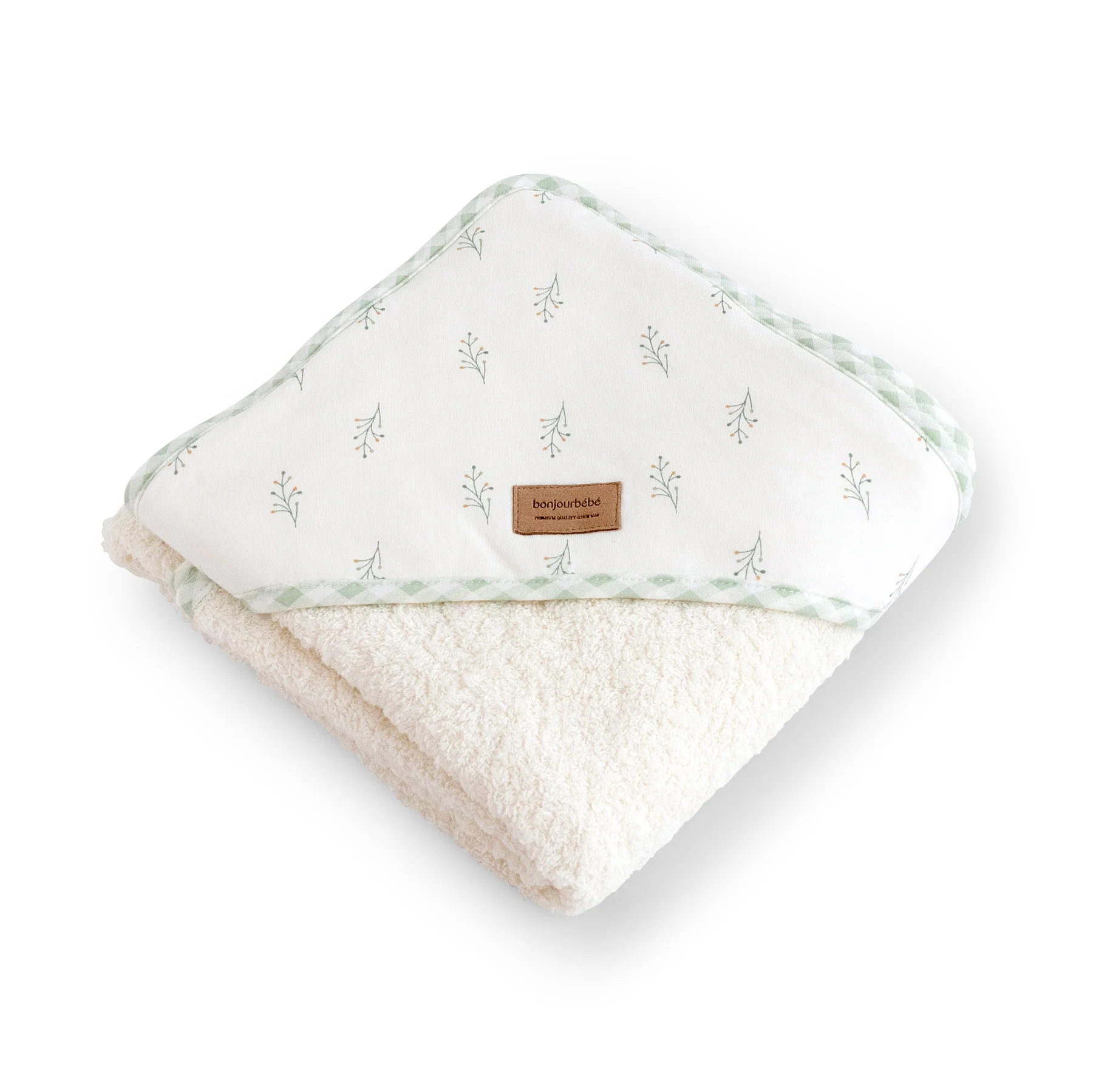 Ingrijire si igiena - Prosop baie cu glugă bebeluși 0-5 ani – bumbac certificat OEKO-TEX®, 100x100 cm, Spring Cottage