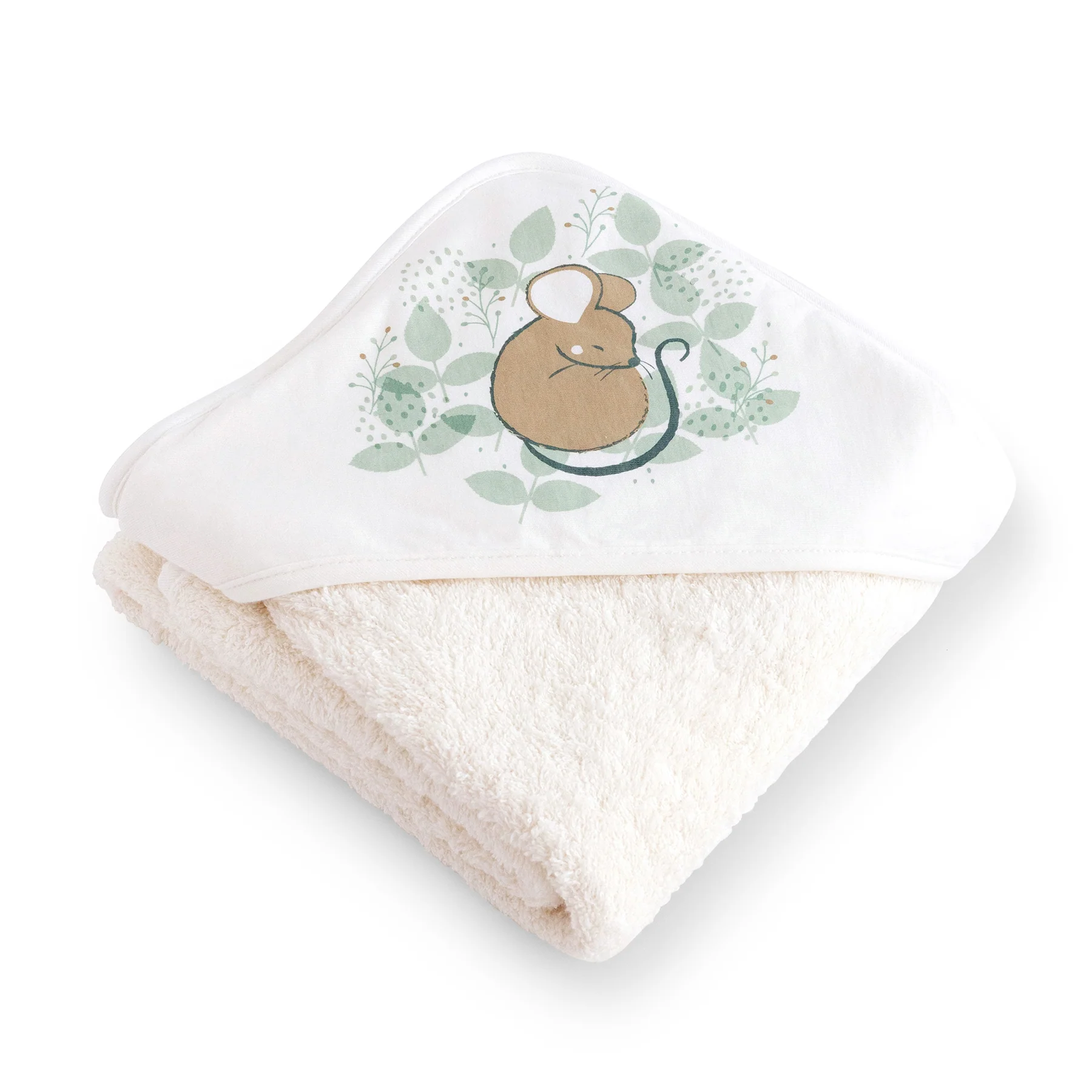 Ingrijire si igiena - Prosop baie cu glugă bebeluși 0-5 ani – bumbac certificat OEKO-TEX®, 100x100 cm, Spring Cottage