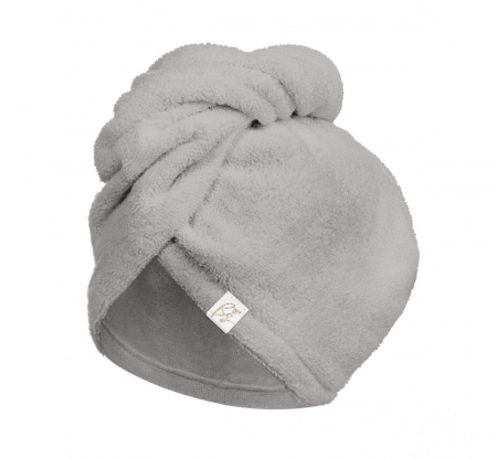 Articole pentru mamici - Prosop Turban din bambus pentru mamici si copii – Gri