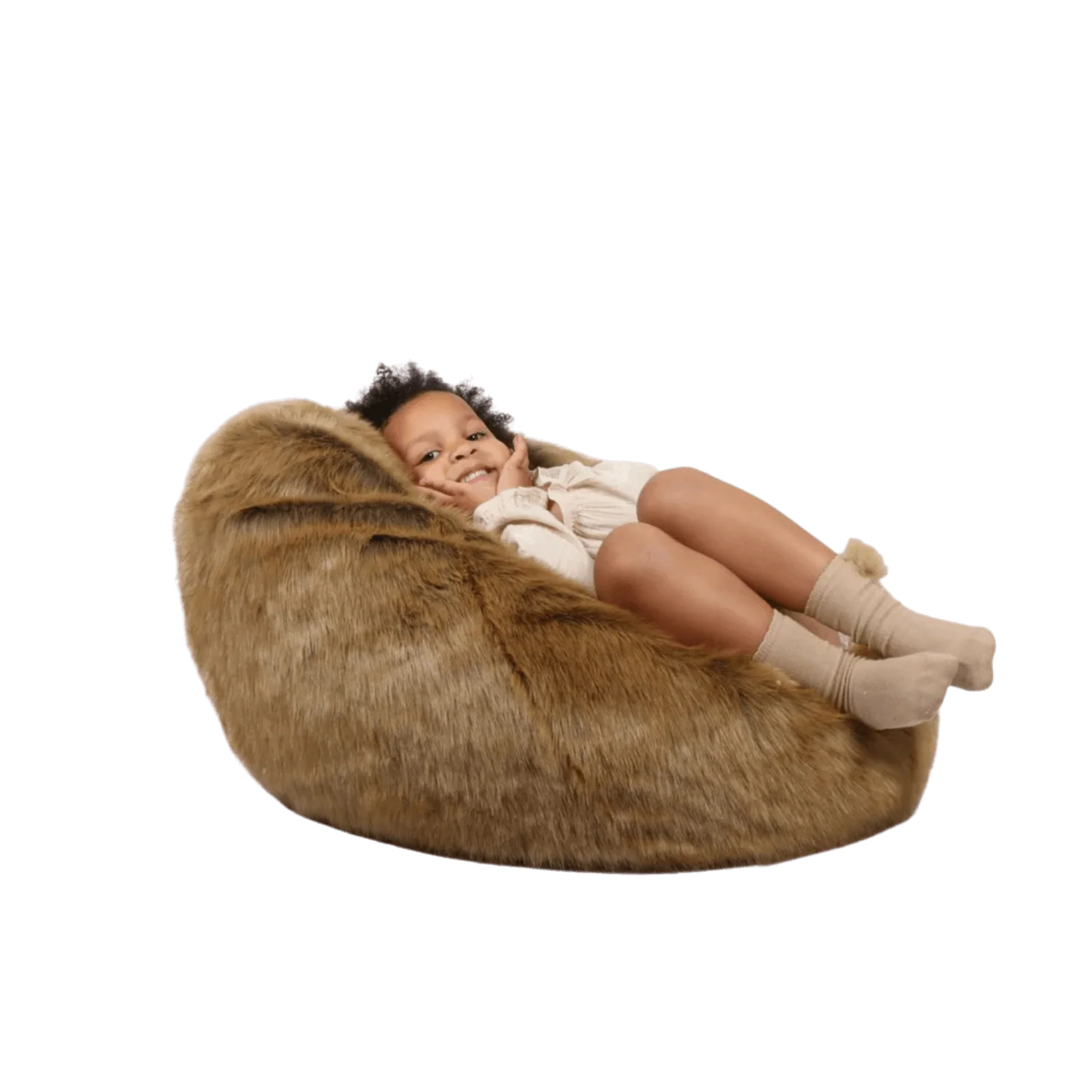 Puf copii Wild & Soft Iepuraș – fotoliu tip beanbag din pluș premium [1]