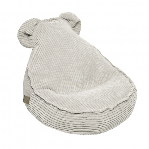 Fotolii - Fotoliu puf pentru copii MeowBaby Aesthetic Sako Bag, Teddy Ecri, certificat OEKO-TEX, usor de curatat