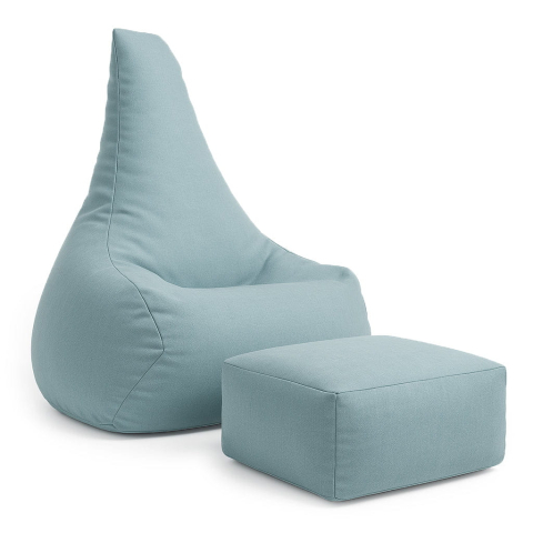 Puf Premium Copii cu Suport Picioare MeowBaby® Tearo Outzy Cloudberry Sky Blue – Sako Bag Outdoor & Indoor pentru Relaxare și Joacă [2]