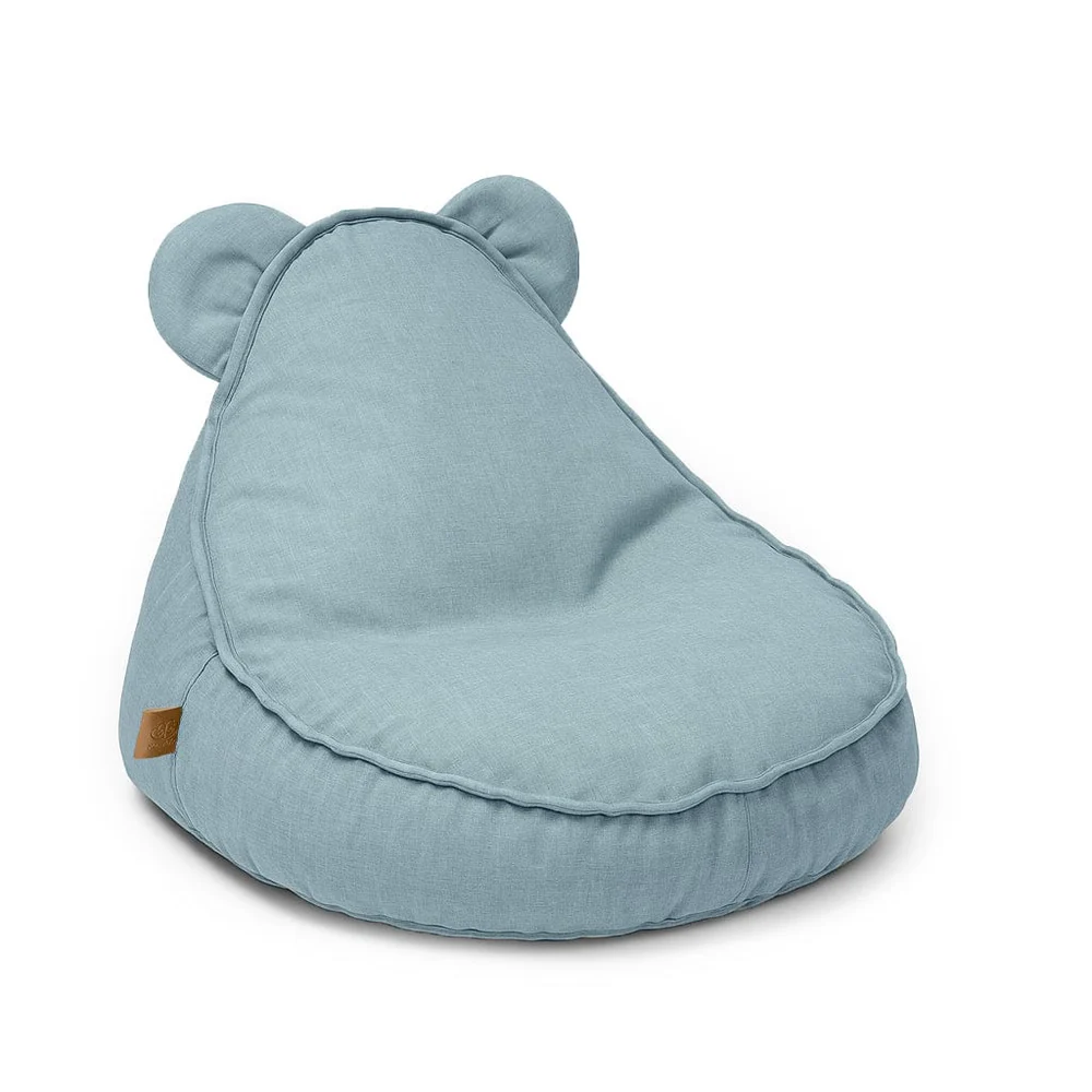 Fotolii - Puf Premium Copii MeowBaby® Outzy Teddy Cloudberry Sky Blue – Bean Bag Indoor & Outdoor cu Urechi Teddy pentru Relaxare și Joacă