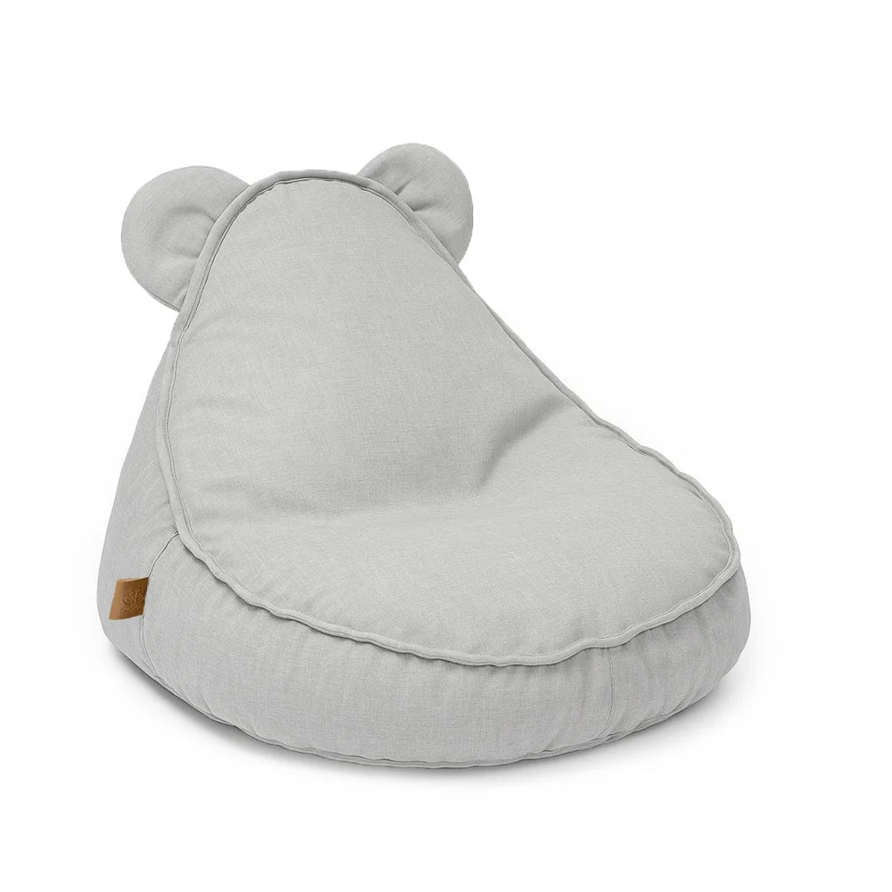 Puf Premium Copii MeowBaby® Outzy Teddy FeatherFog Gray – Bean Bag Indoor & Outdoor cu Urechi Teddy pentru Relaxare și Joacă [1]