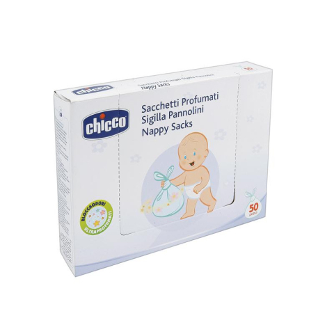 Scutece Pants - Pungi parfumate si sigilate Chicco pentru scutece folosite, 50buc, 0luni+