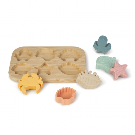 Puzzle din silicon alimentar cu baza din bambus „Sea Life” [2]