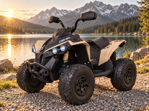 Quad Electric Copii Can-Am Maverick 24V Khaki – Control Independent, Licență Oficială, Suspensii | 3-6 Ani [0]