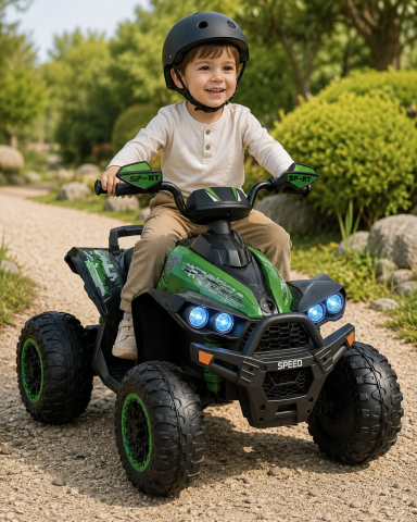 Quad Electric Copii Phyton 12V, Camuflaj, 2 Motoare 35W, 2 Viteze 3-6km/h, Lumini Față, 3-5 ani [1]