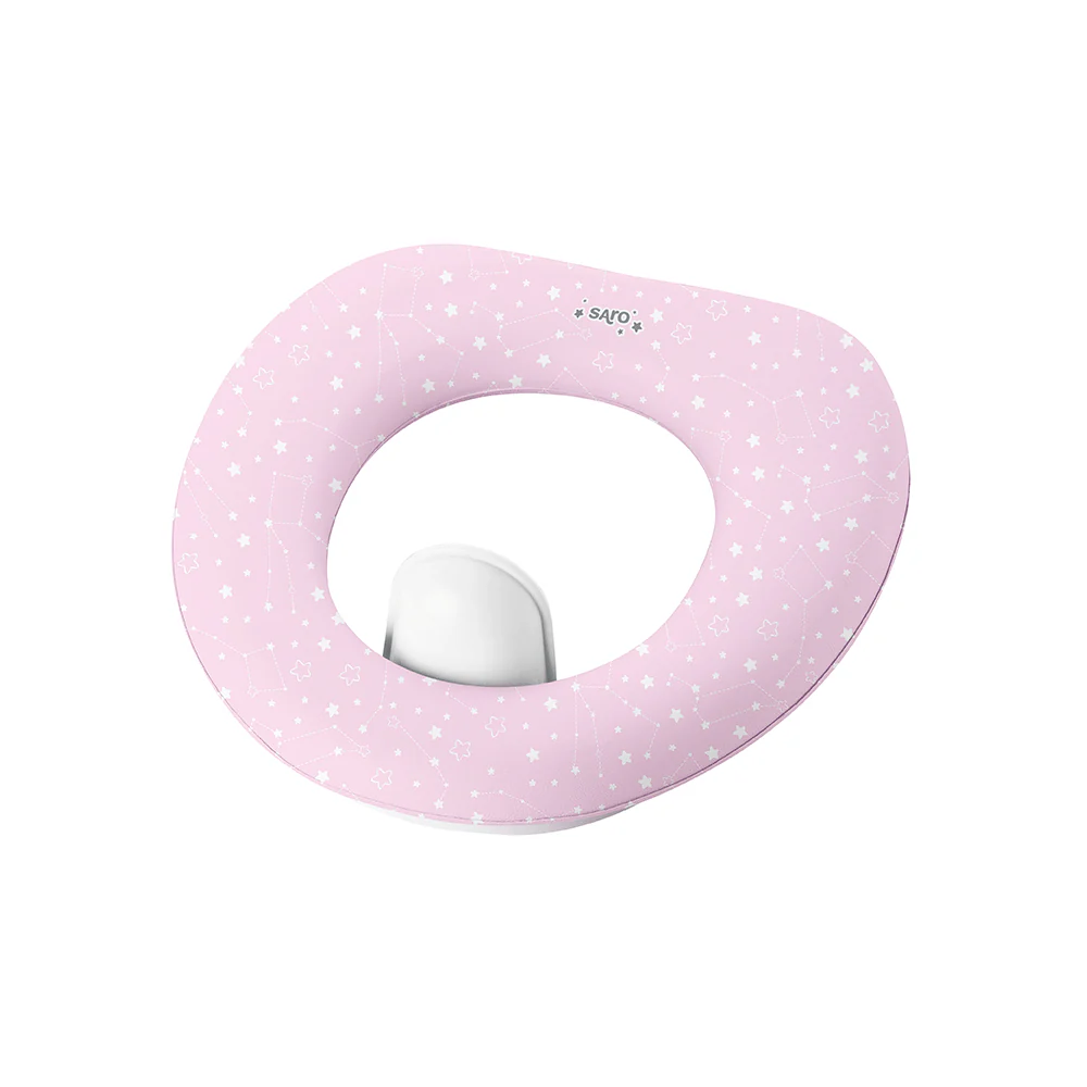 Ingrijire si igiena - Reductor toaleta copii, antiderapant, colac integrat moale si accesoriu anti stropire, Rose