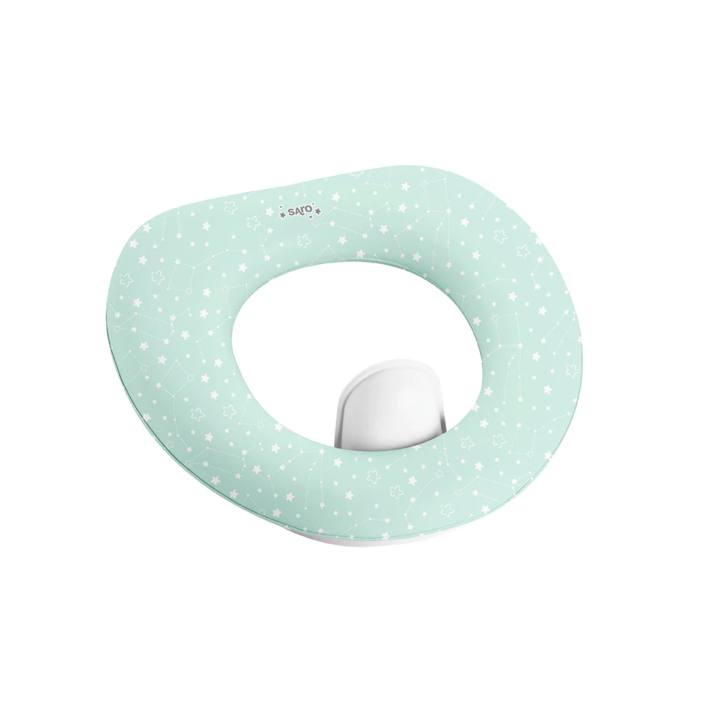 Ingrijire si igiena - Reductor toaleta copii, antiderapant, colac integrat moale si accesoriu anti stropire, Mint