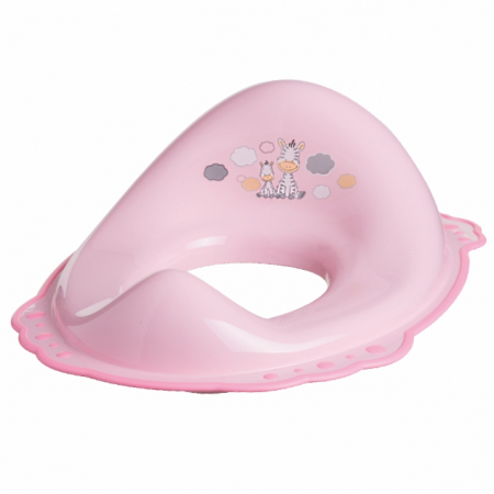Ingrijire si igiena - Reductor toaleta copii, antiderapant, Zebra Light Pink, Maltex Baby