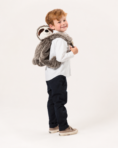 Rucsac Copii Leneș Wild & Soft – Pluș Premium Handmade Belgia, Bretele Reglabile, Fermoar Rezistent | 3 Ani+, Grădiniță și Excursii [1]