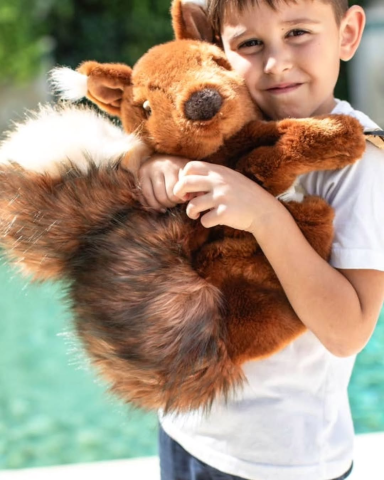 Rucsacuri - Rucsac copii Wild & Soft Veveriță – rucsac pluș premium cu bretele reglabile