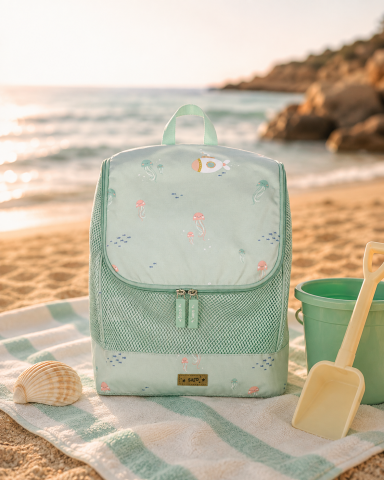 Rucsacuri - Rucsac pentru Plajă și Piscină Saro Jellyfish, Anti-Nisip, Uscare Rapidă, cu Plasă și Bretele Reglabile, Căptușite